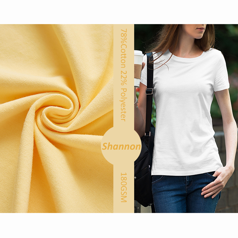 78% cotton 22% polyester 180 GSM CVC vải áo dệt kim thông thường