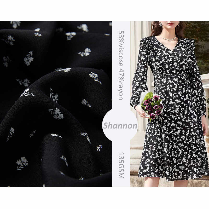 Vải in hoa kỹ thuật số 53% viscose 47% rayon Pastoral top & vải hoa cổ điển